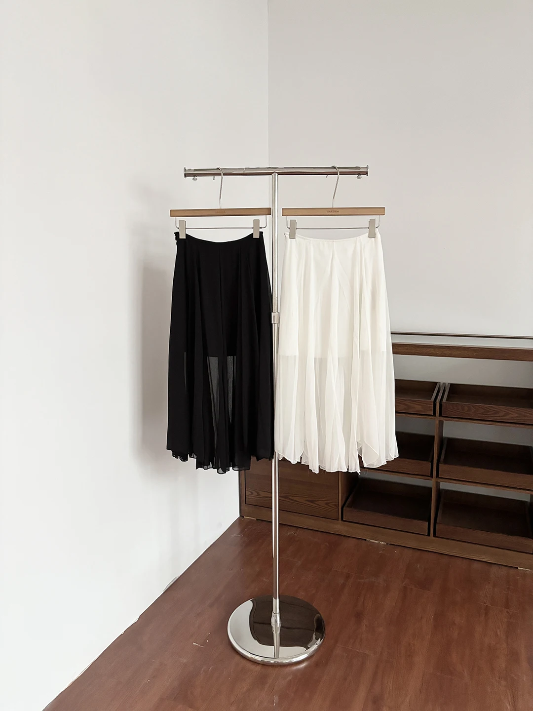 

High Waist A-Line Midi Skirt Women Summer Slimming Mesh Paneling See-through Draping Cake Skirt White Skirt Polyester Fiber