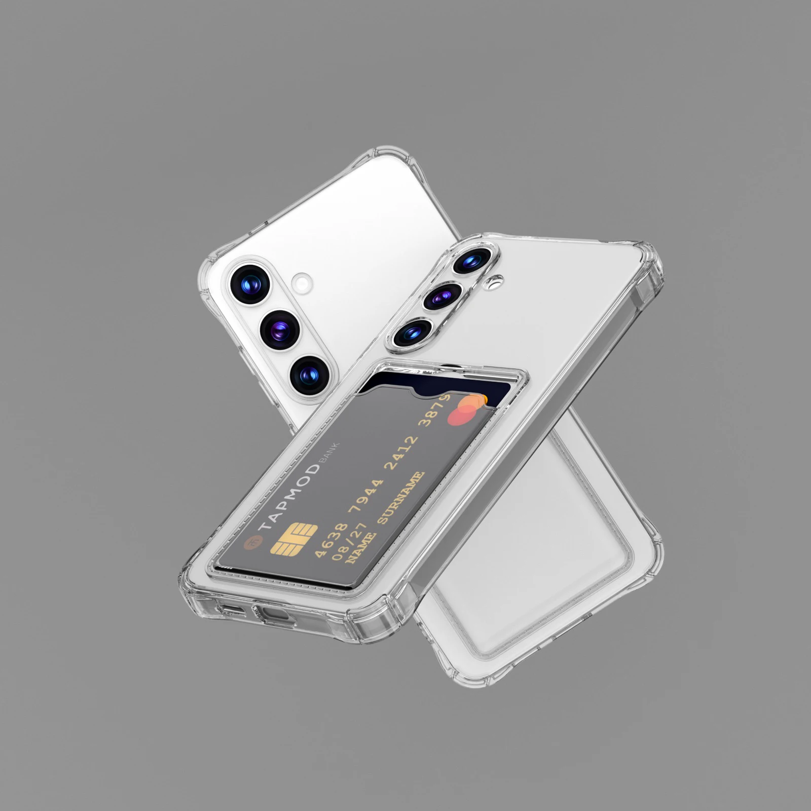 Transparent Card Slot Silicone Case For Samsung Galaxy S26 S25 S24 S23 S22 S21 Plus Note 20 Ultra S20 FE Protection Cover - náhled 4