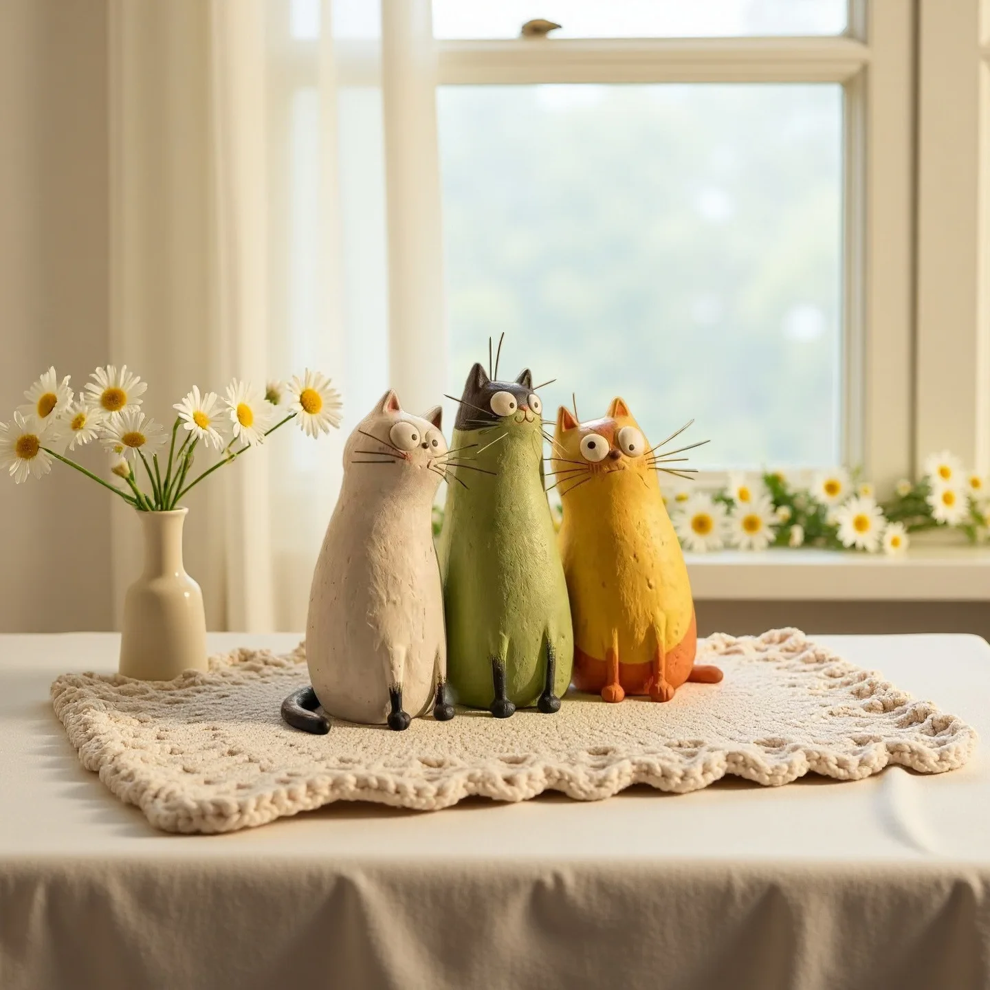 Quirky Cat Vase Resin Figurine Cute Weird Cat Shape Flower Pot Creative Desktop Home Decor Ornament  Tabletop Decoration Gift