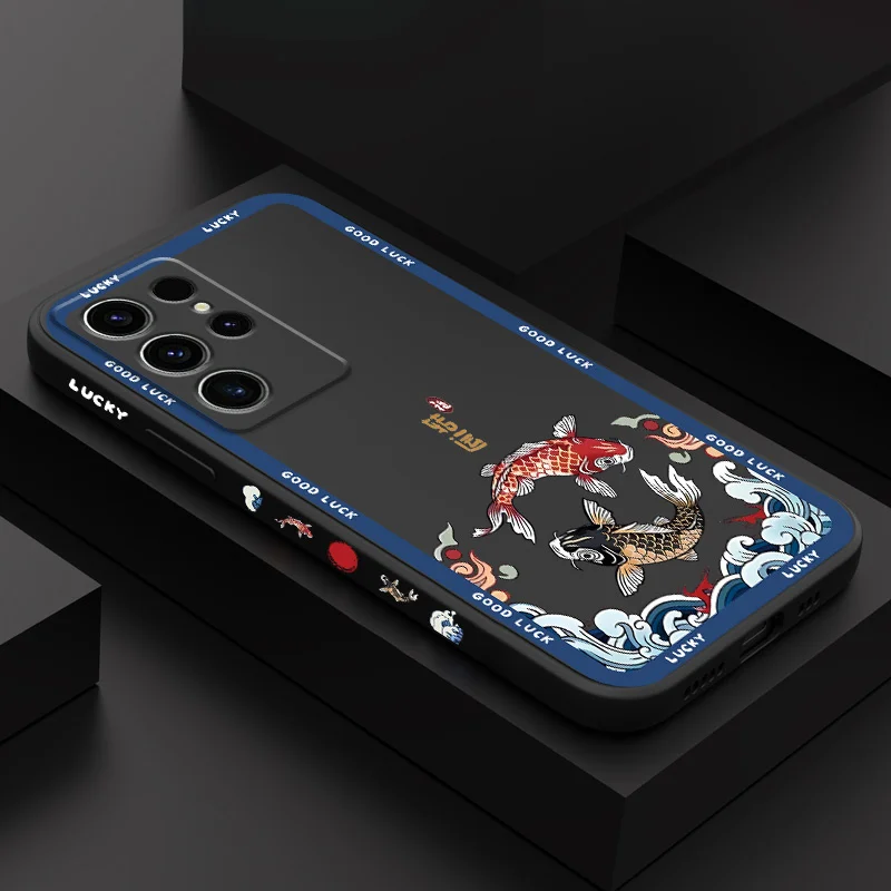 

Lucky Koi Phone Case For Samsung Galaxy S25FE S24 S23 S22 S21 S20 S10 S10E Ultra Plus FE Note 20 Ultra 10 Plus Cover