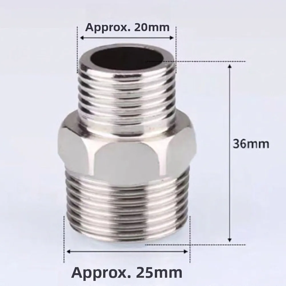 Shower Hose Adapter Pair Made of Stainless Steel Supporting G3/4 to G3/4 and G3/4 to G1/2 Thread Standards for Reliable Use