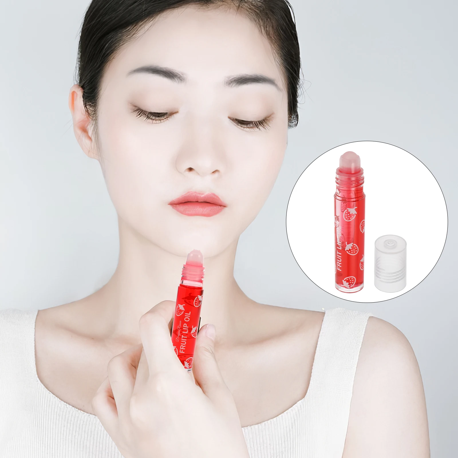 

Hydrating Plumping Oil Rollerball Fruit Flavored Transparent Gloss For Dry Chapped Lips Long Lasting Moisture Scented Balm Teens