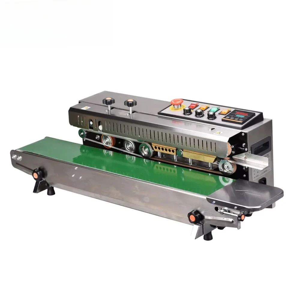 FR-1000 Automatic Table Band Sealer Stainless Steel Sealing Machine Continuous Factory Band Sealing Machine Print Date