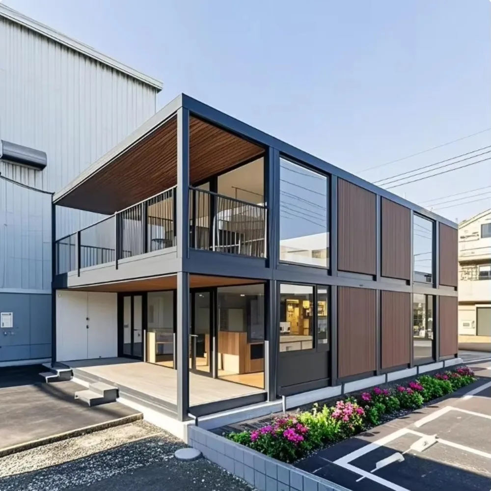 

Customized Prefabricated Glass Curtain Wall Office Building Container Prefab House