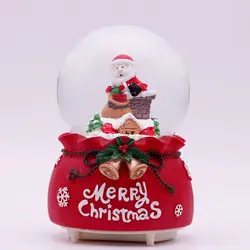 Music Snow Globe Christmas Colorful Led Crystal Ball Christmas Snow Globe Snow Globe Office Snowman Glass Ball Xmas Gift