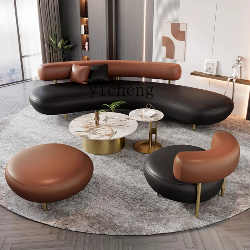

ZC beauty salon curved sofa modern simple commercial lounge area reception sofa combination