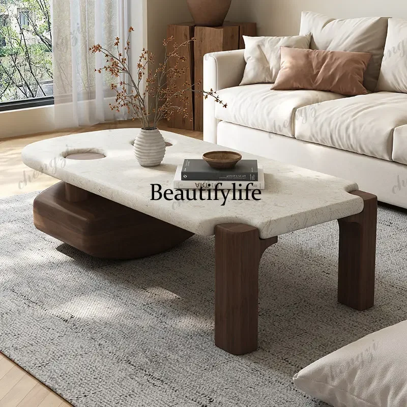 Postmodern minimalist medieval style home coffee table designer art high sense large flat table tea table