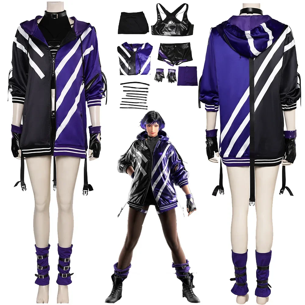 

Reina Cosplay Game Tekken 8 Costume Vest Coat Pants Women Adult Clothes Outfits Fantasia Halloween Carnival Party Disguise Suit