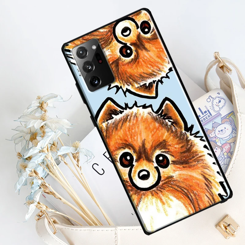 Pomeranian Watercolor Dog Silicone Case For Samsung Galaxy S23 S8 S9 S10 S20 FE S21 Plus Note 20 Ultra S22 Ultra Cover