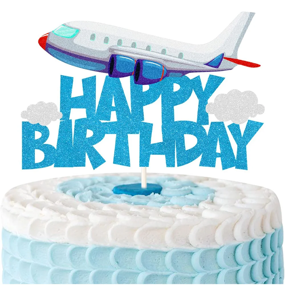 طائرة عيد ميلاد سعيد كعكة توبر الطائرات السفر تحت عنوان حفلة عيد ميلاد كعكة الديكورات استحمام الطفل الاطفال طائرة لوازم الحفلات