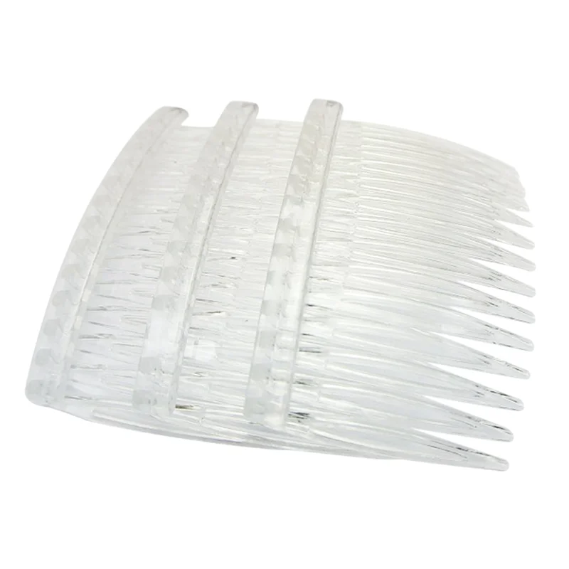 

【SEE】40 X Transparent Color Plastic Hair Clips Side Combs Pin Barrettes 70X40mm
