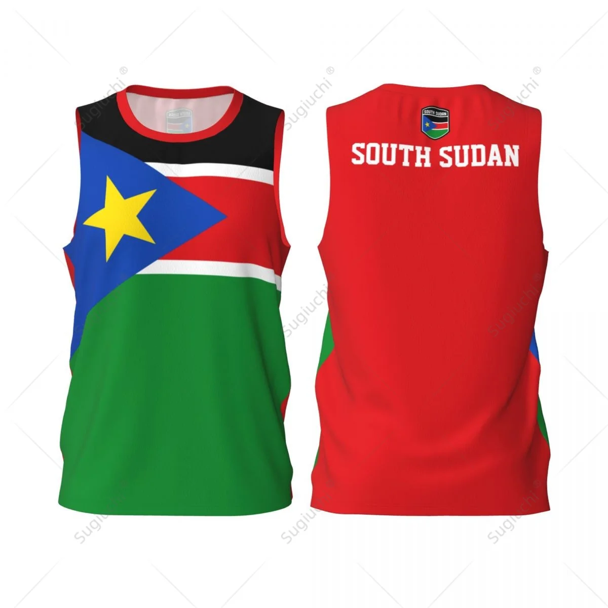 Süd sudan Flagge Männer Basketball Sport Trikot Laufen Fitness Multifunktions ärmelloses T-Shirt exklusiven benutzer definierten Namen Nunber