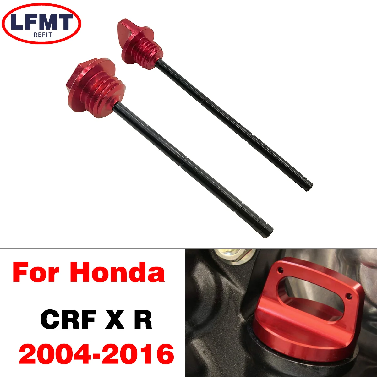 

Universal CNC Motorcycle Red Aluminum Oil Dipstick Gauge Plugs For HONDA CRF CRF250R CRF250X CRF450R 250R 250X 450X 2004-2017