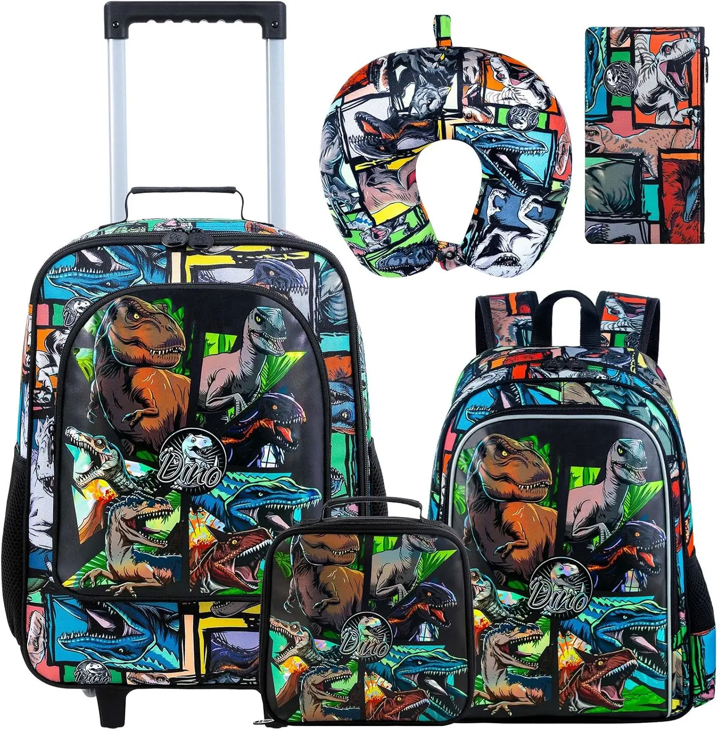 

Чемодан на колесиках с милым динозавром и единорогом для малышей, мальчиков и девочек