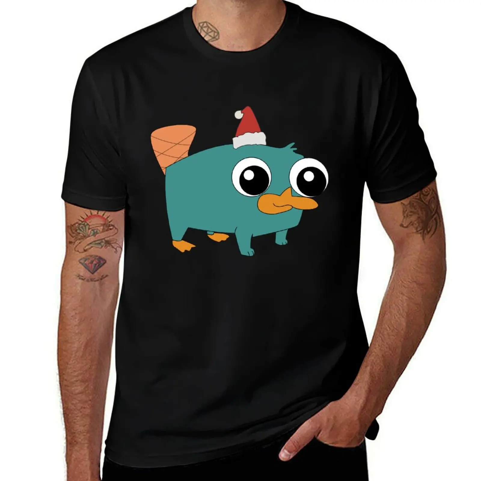 Christmas Baby Perry the Platypus T-Shirt No Iron Casual Short Sleeve Top T-Shirt