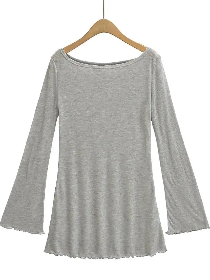 لينة شبكة شير رقيقة شفافة الصيف المرأة طويلة الأكمام تي شيرت سليم فستان قصير أنيق الساخن مثير النساء بلايز XHJ1