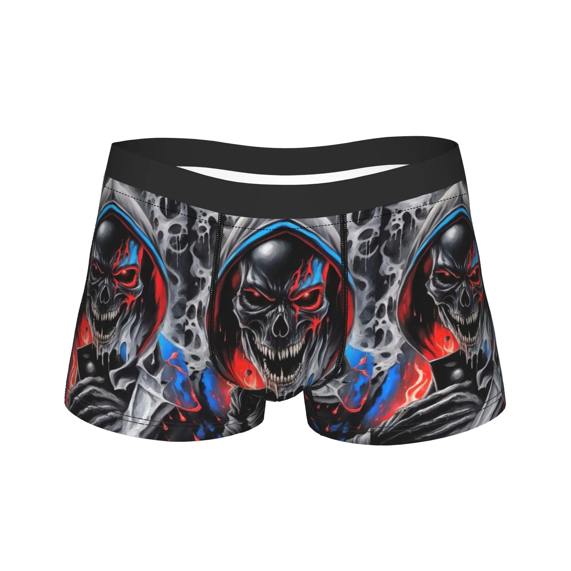 Psychedelic Hooded Demon Monster Underwear  Breathable Underpants Printing Boxer Brief For Men 3D Pouch Plus Size Boxer Shorts