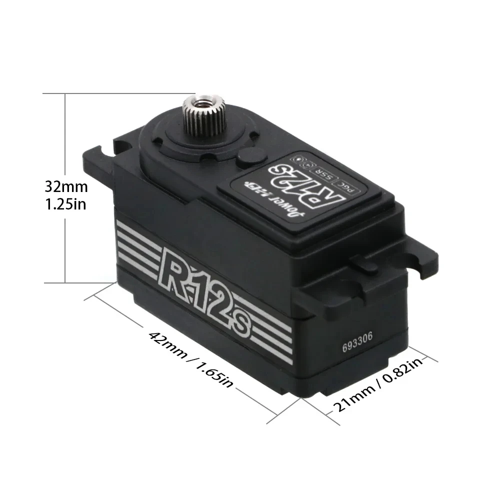 Power HD R12S 12KG High Torque Brushless Metal Gear Servo 6.0-8.4V For RC 1/10 Electric Car