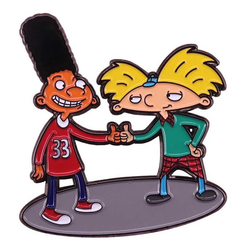 Hey Arnold Enamel Pins Christmas Lapel Pins for Backpacks Cool Fashion Badges Accessories for Jewelry Jewelry Brooches