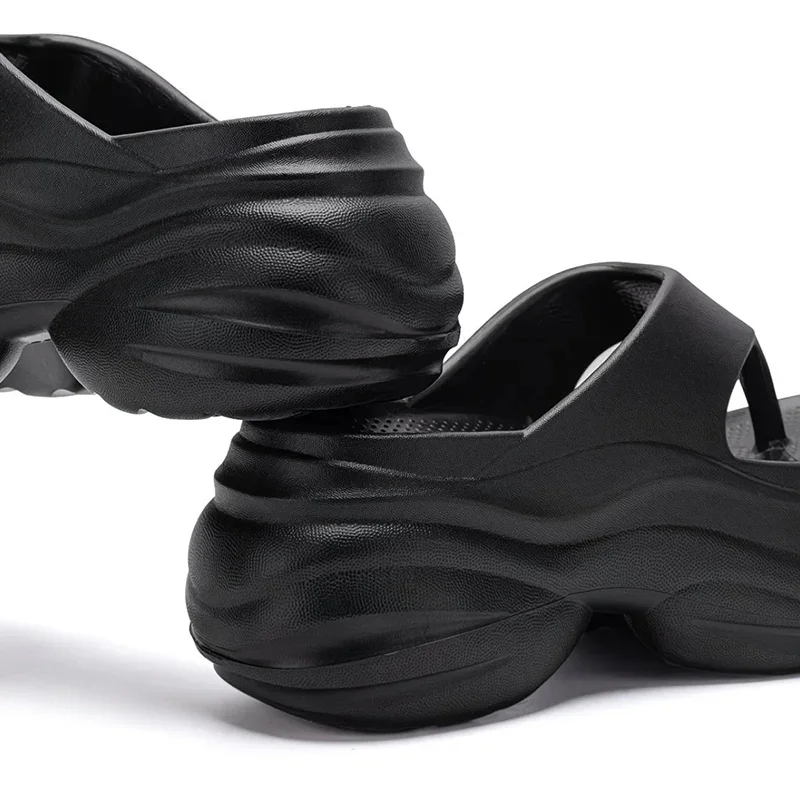 Bequeme Plateau-Flip-Flops mit dicker Sohle für Damen – Sommer 2026 Trend Zehensteg-Sandalen für Strandurlaub, höhenerhöhende Pantoletten – Detail 6