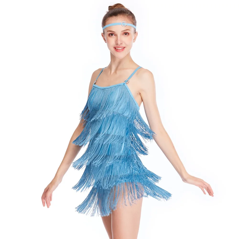 MiDee Cinghie sexy Abiti da ballo latino per ragazze Donne Nappa Salsa Competizione professionale Costume da ballo Abito da ballo da sala