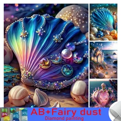 Fai da te 120 colori AB Fairy Dust Kit di pittura diamante Spiaggia Conchiglie colorate Ricamo Immagine di casa Perline per set di cucito