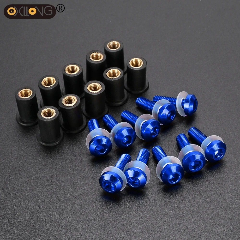5MM Motorcycle Windshield Screw Nut Sets Windscreen Bolt Kit For YAMAHA Tenere XT600Z XTZ 660 1200 750 YZF1000R Thunderace