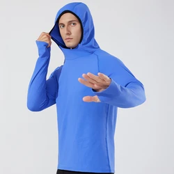 Autumn Winter Marathon Running Training T Shirt Plush Hooded Long Sleeve Sport Sweatshirt Thumb Holes Full Sleeve Length Tops
