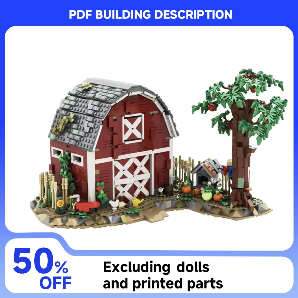 MOC Landhaus Gebäude Pastoralen Shabby Bauernhof Modell Bausteine DIY Montage Spielzeug Kinder Junge Sammlung Geschenk Set