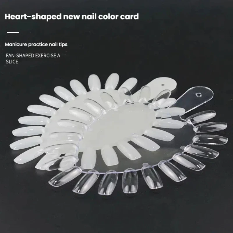 210 nail tips ABS Heart Shape Clear & Natural False Nails Display color card | for Gel Polish Color Practice & Salon Wholesale