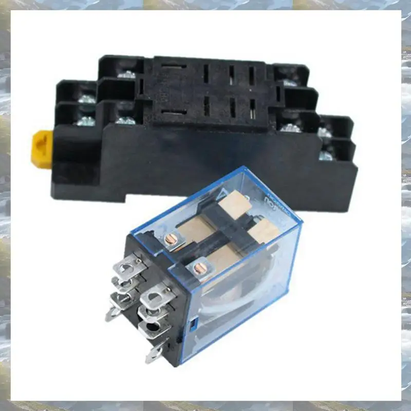 T82C Hot Sale-10Pc MY4NJ 14PIN 4DPDT Electronic Mini Electromagnetic Relay 5A Coil With PYF14A Socket Base