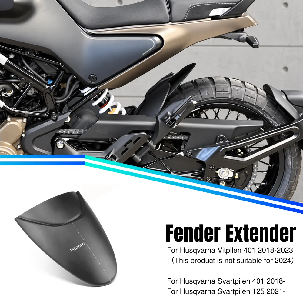 For Husqvarna Vitpilen 401 2018-2023 Svartpilen 125 Motorcycle Rear Fender Mudguard Extender Hugger Extension Rear Wheel Cover