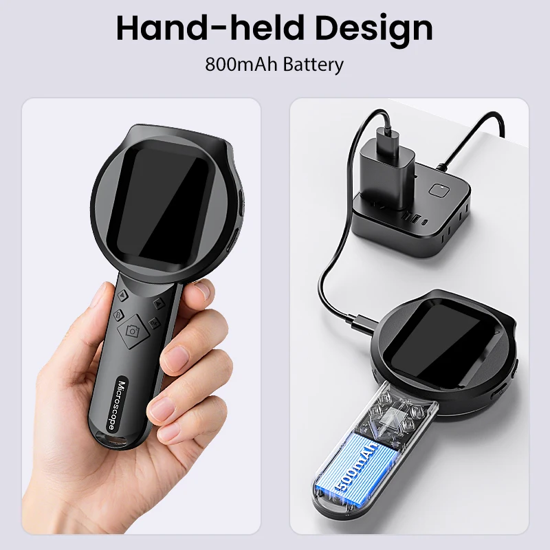 100X Portable Digital Magnifier 1080P HD Microscope 2.8-inch IPS Handheld Mignifying Glass for Electronics Repair Check Jewelry