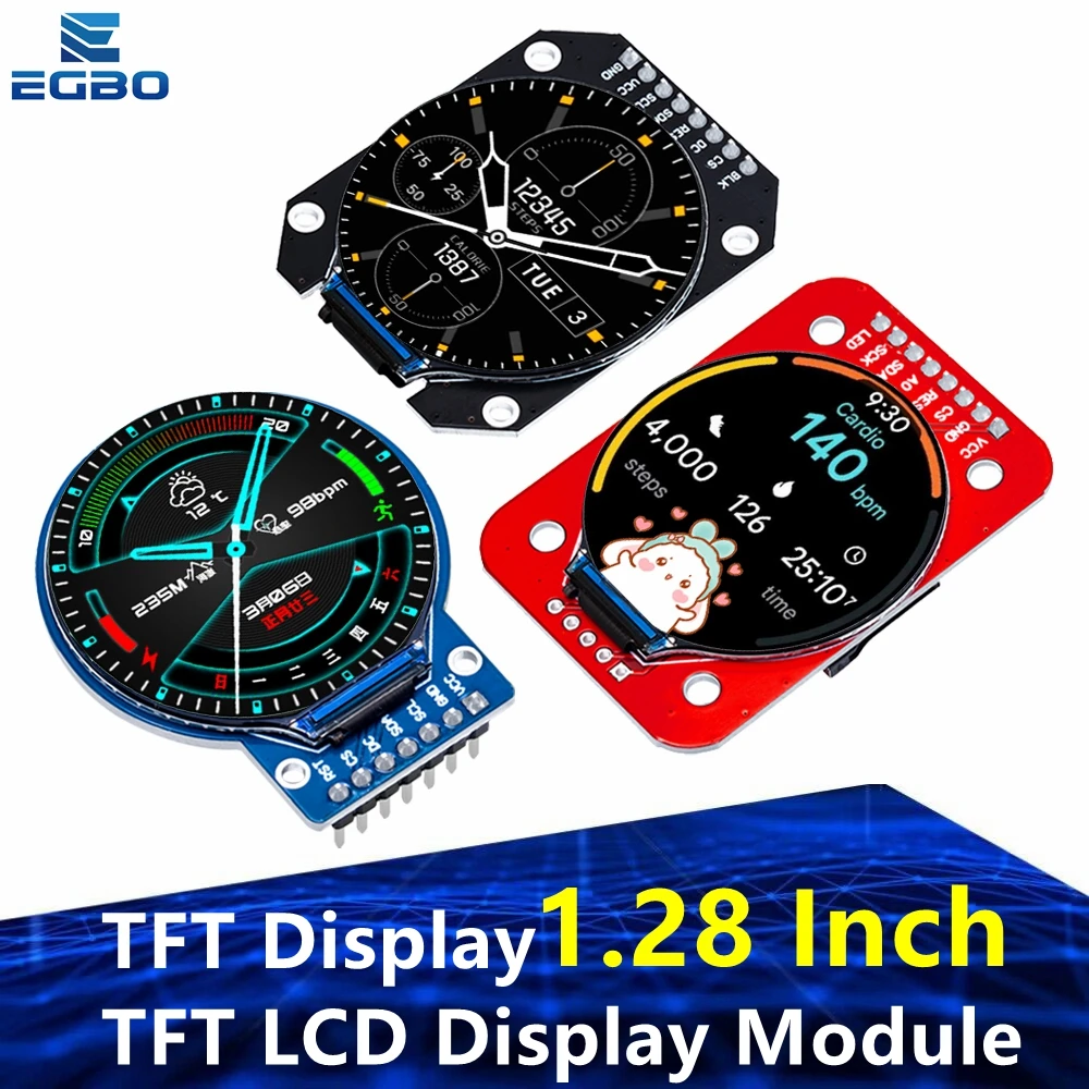 TFT Display 1.28 Inch TFT LCD Display Module Round RGB 240*240 GC9A01 Driver 4 Wire SPI Interface 240x240 PCB For Arduino