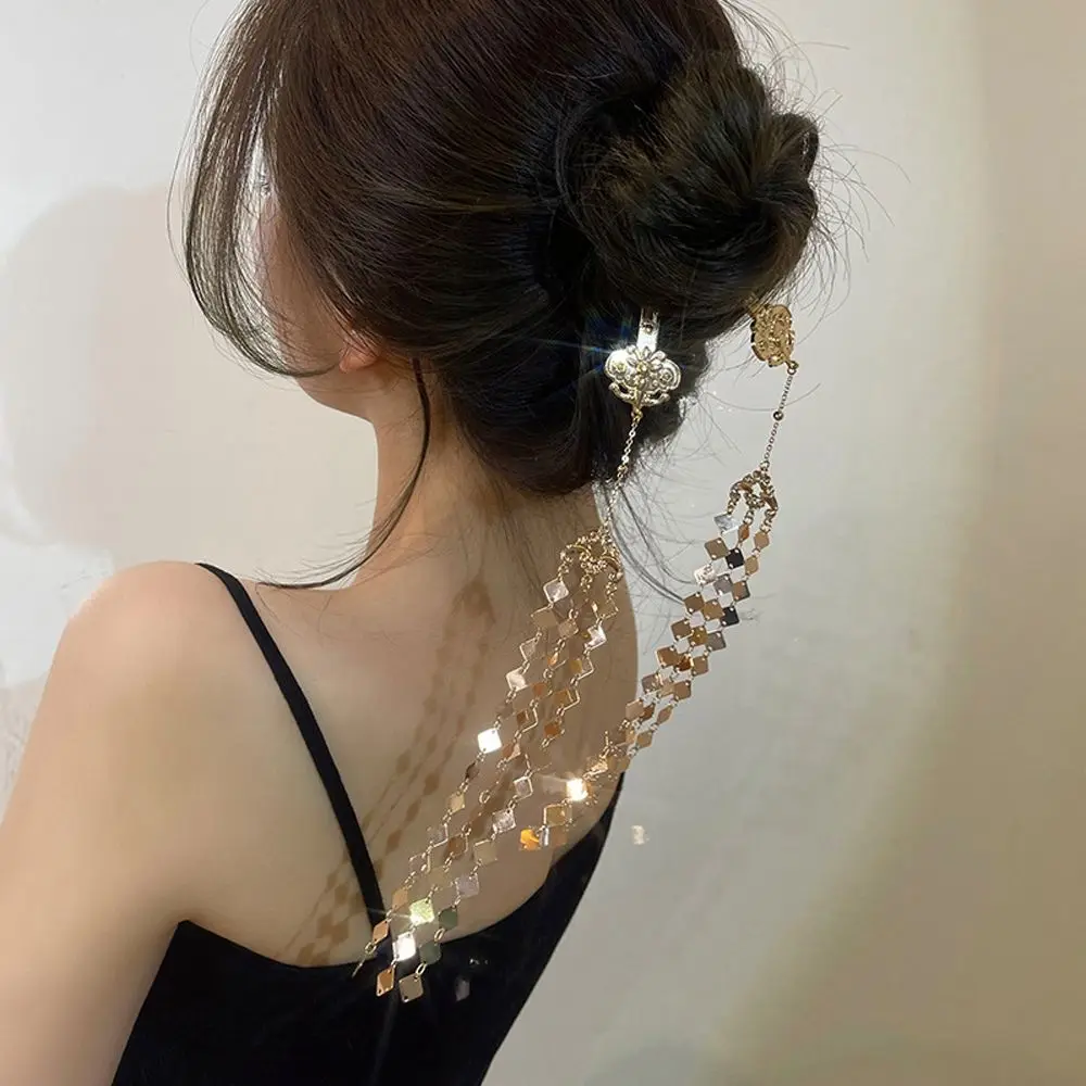 

Style Hair Stick Square Pendant Hair Fork Hairstyle Design Tool Tassel Hair Stick Han Clothes Hairpin Women Hair Accessories