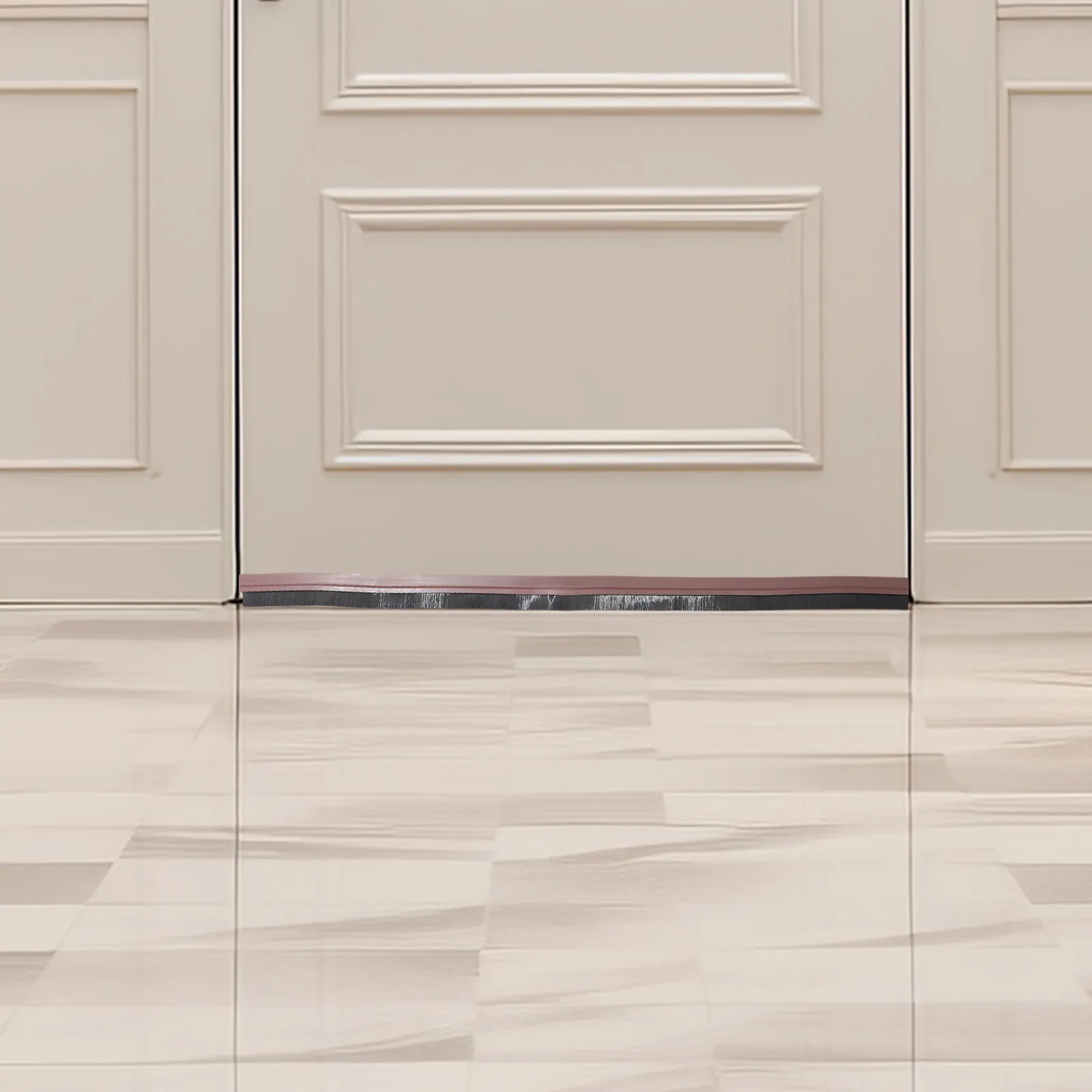 T-shaped Door Draft Stopper Excluder for Bottom Sweep of Brown Sweeps Exterior Doors Stops