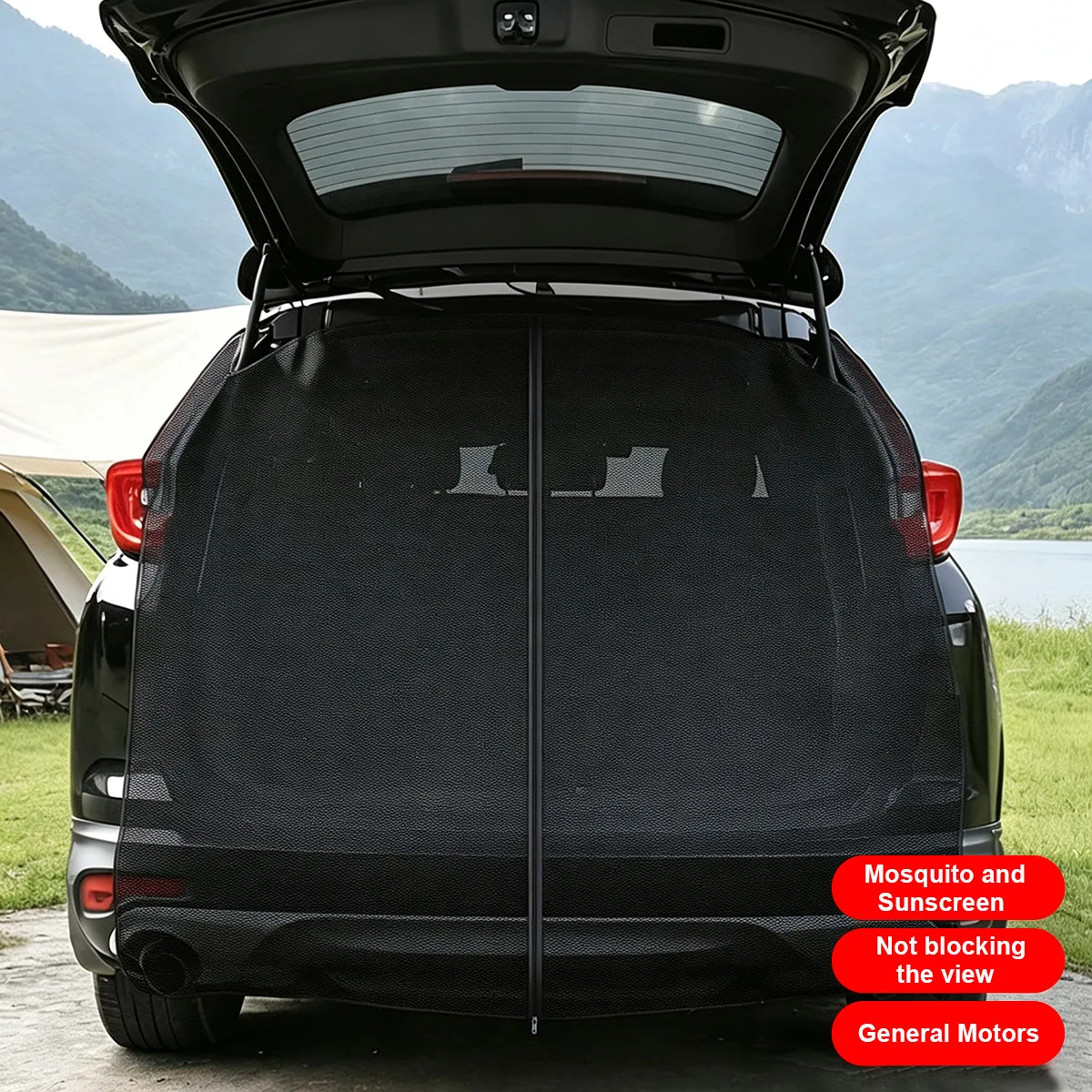 1 Stück Auto-Kofferraum-Mückenschutz, SUV-Kofferraum-Mückennetz, magnetischer Kofferraum-Sonnenschutz, Heckklappen-Mückenschutz, Heckklappen-Mückenschutz – Detail 2