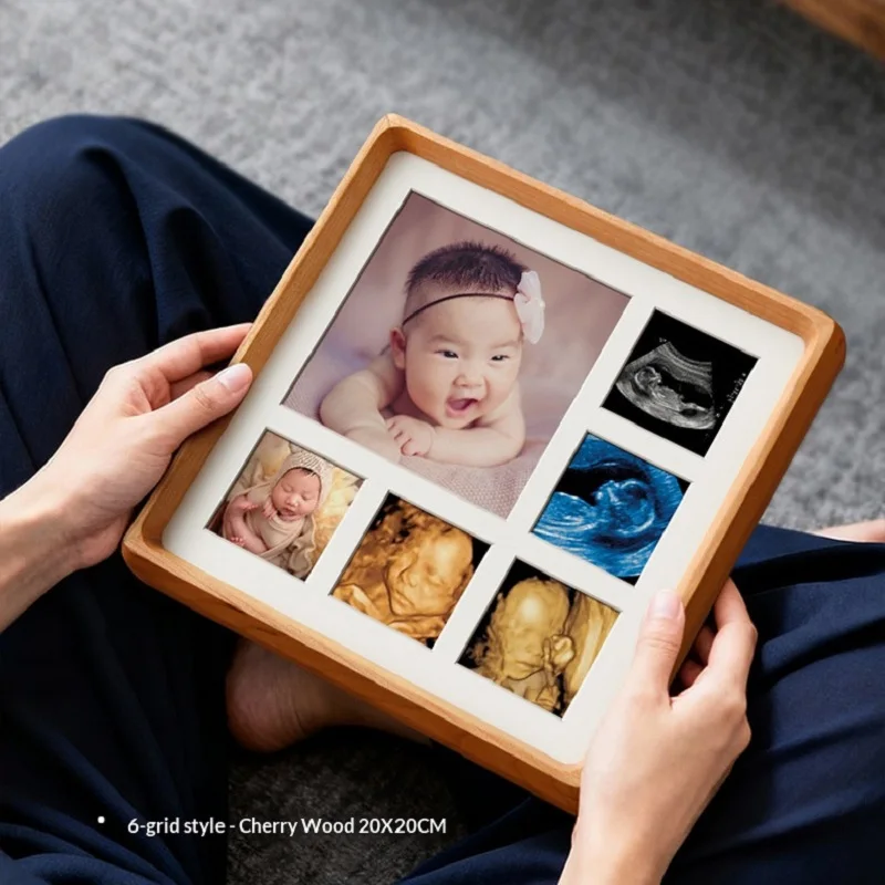 Premium Wooden 9-Grid Photo Frame - Creative DIY Picture Frame for Couples, Wedding Memories, and Home Décor