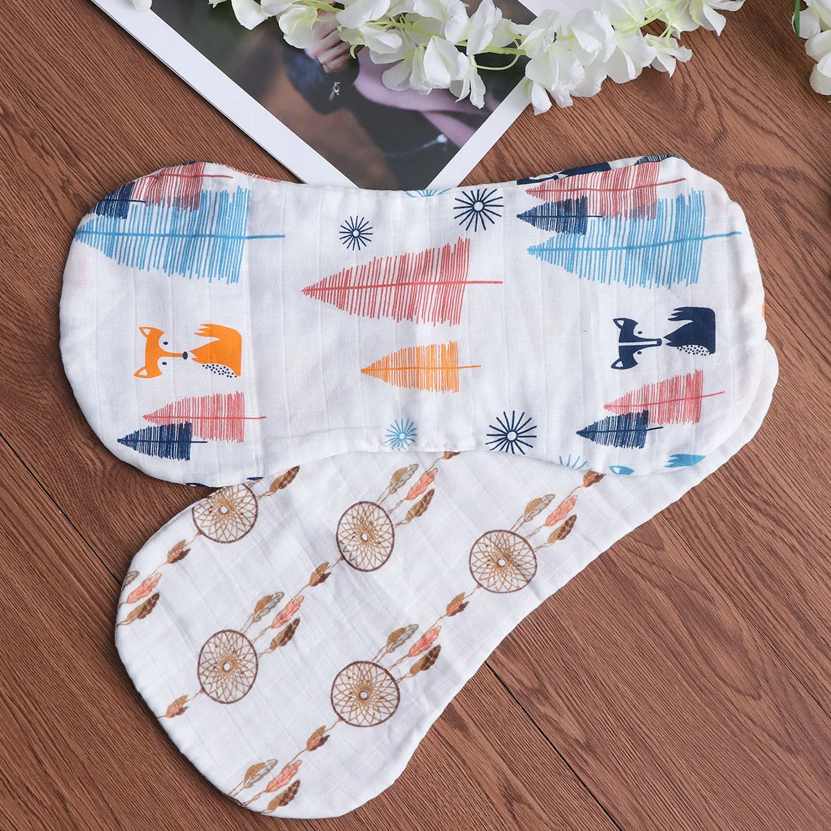 

2Pcs Large Baby Burp Cloths Absorbent Cotton Burping Bibs Supersized Shoulder Fit Soft Comfortable Machine Washable