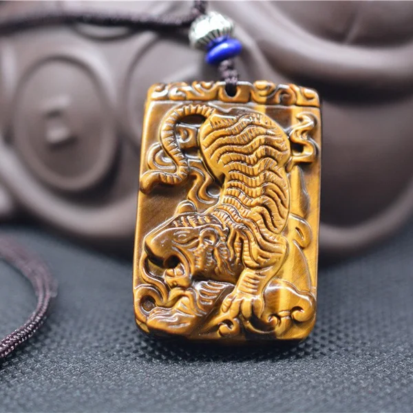 

Natural Tiger Eye Tiger Necklace Pendant Jade Pendant Transfer Lucky Jewelry