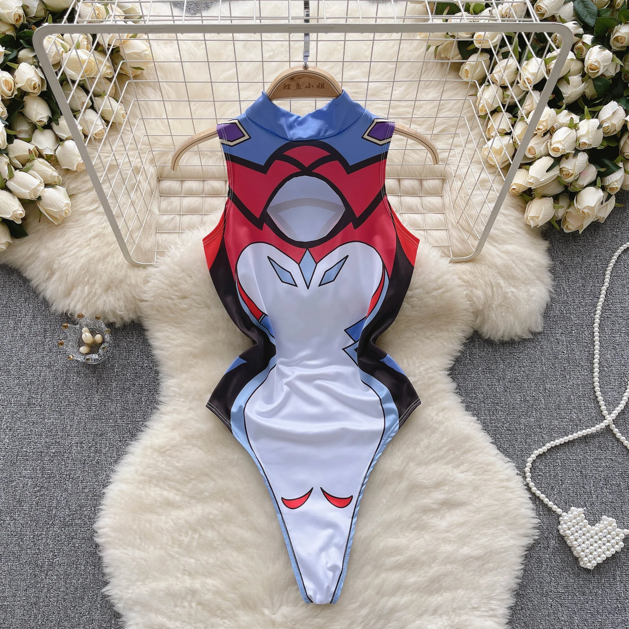 

INS Sexy Pure Desire Women' Bodycon Bodysuit Summer Thin Cut Out Chest Hole Tight Cute Sleeveless Tank Top 2023 New
