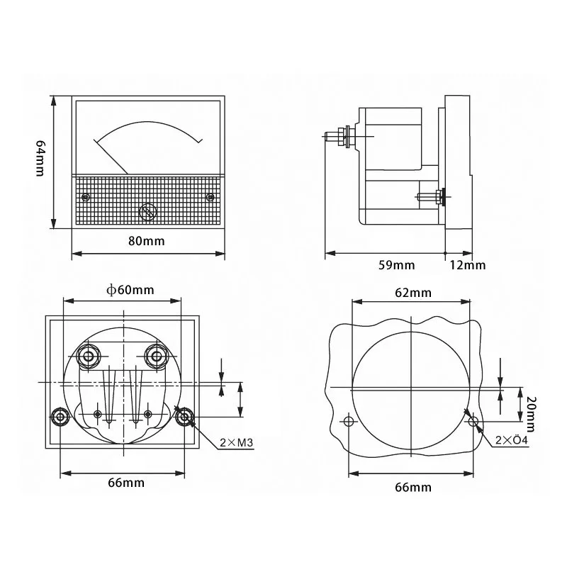 الإيجابية والسلبية تيار مستمر الفولتميتر ، 69C9 نوع المؤشر ، 500 فولت