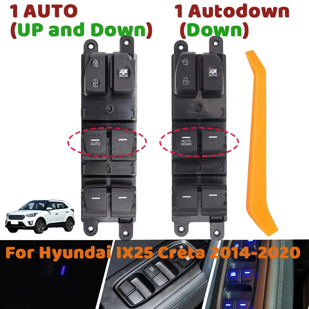 

Кнопка управления стеклоподъемником для Hyundai IX25 Creta 2014-2020: задняя левая, передняя правая