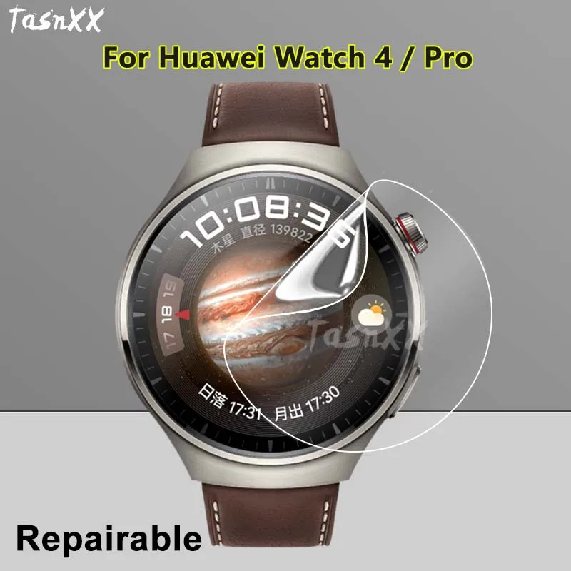 Ultra Clear Slim Screen Protector For Huawei Watch 4 / Pro SmartWatch Soft TPU Repairable Hydrogel Film -Not Tempered Glass