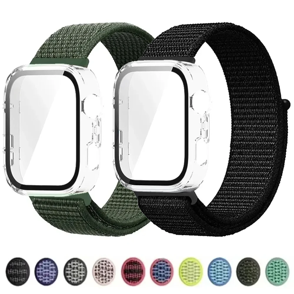 Correa de nailon + funda de PC para Huawei Watch Fit 4 4 Pro carcasa protectora anticaída pulsera transpirable Huawei Watch Fit 3 4 Correa