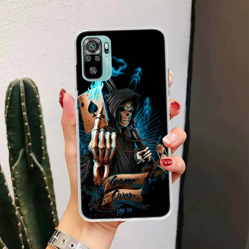 Grim Reaper Skull Skeleton для Xiaomi Redmi Note 14 13 12 11 10 Pro Чехол для телефона 12S 11S 11T 11E Plus 14Pro 13Pro 12Pro 11Pro Cove