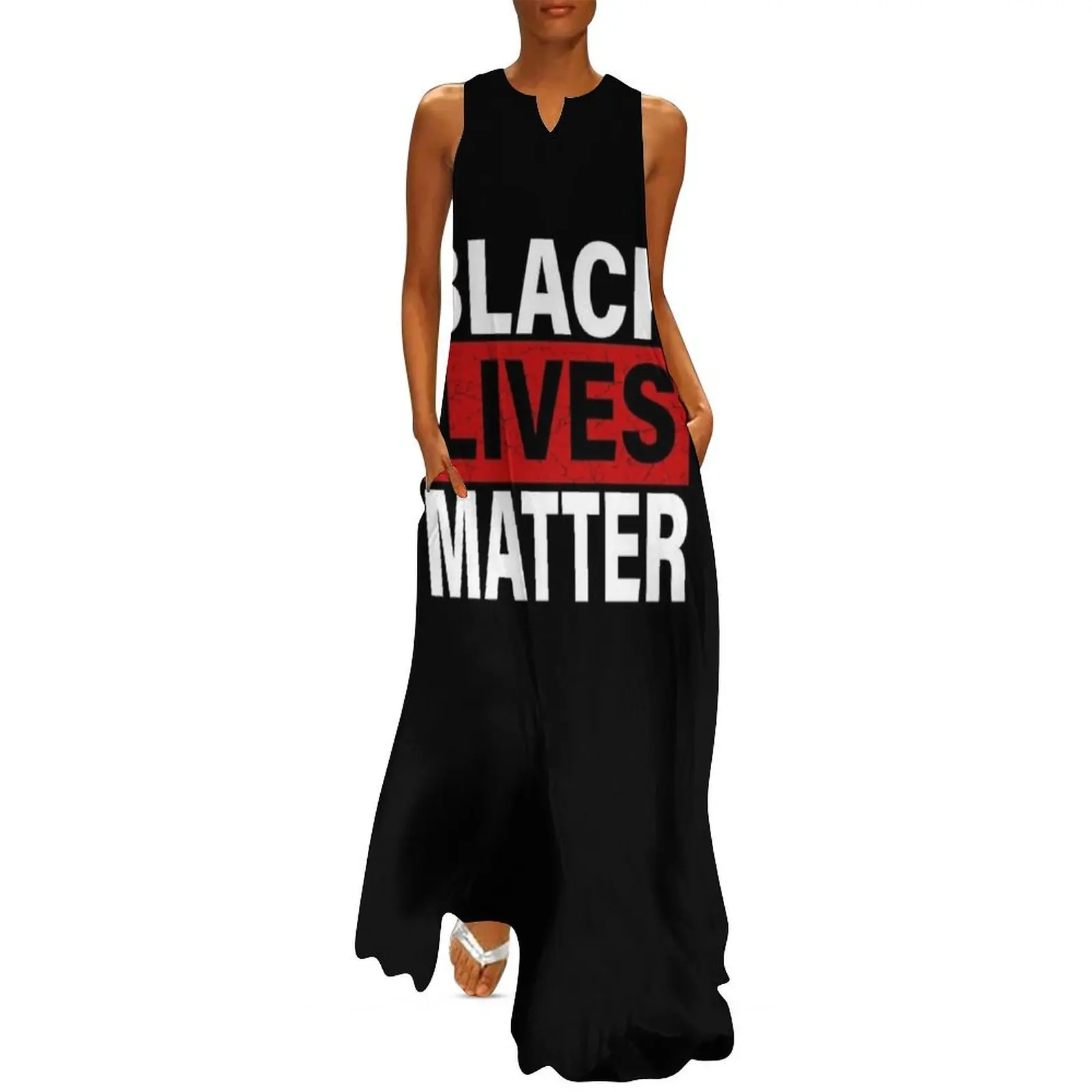 Black Lives Matter T-shirt met namen van slachtoffers - BLM lange jurk luxe dames feestjurk Jurk voor zwangere vrouwen