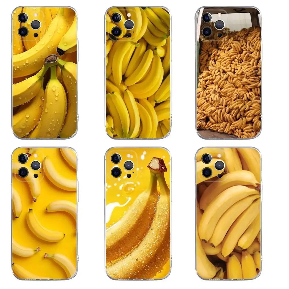 

banana Phone Case For iPhone 16,15,14,13,12,11,Pro,Max,Xs,Xr,X,7,8,Plus,Mini Silicone Clear Cover