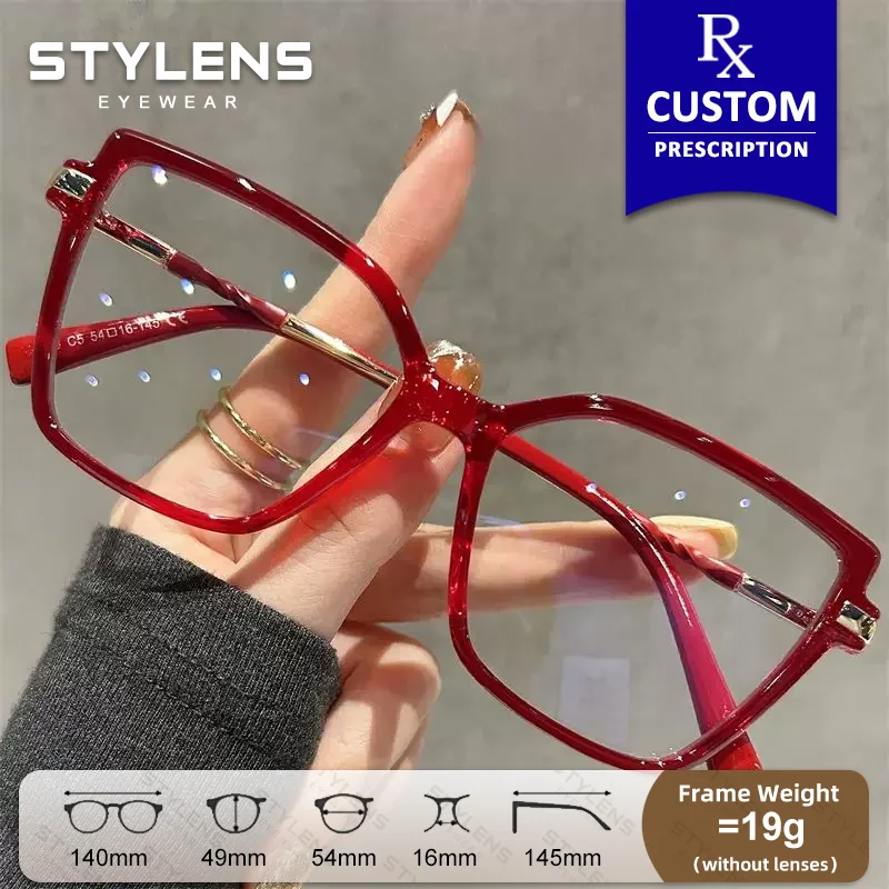 STYLENS Новые модные квадратные очки для коррекции близорукости для женщин, стильные очки для чтения с защитой от синего света, прогрессивные очки по рецепту.