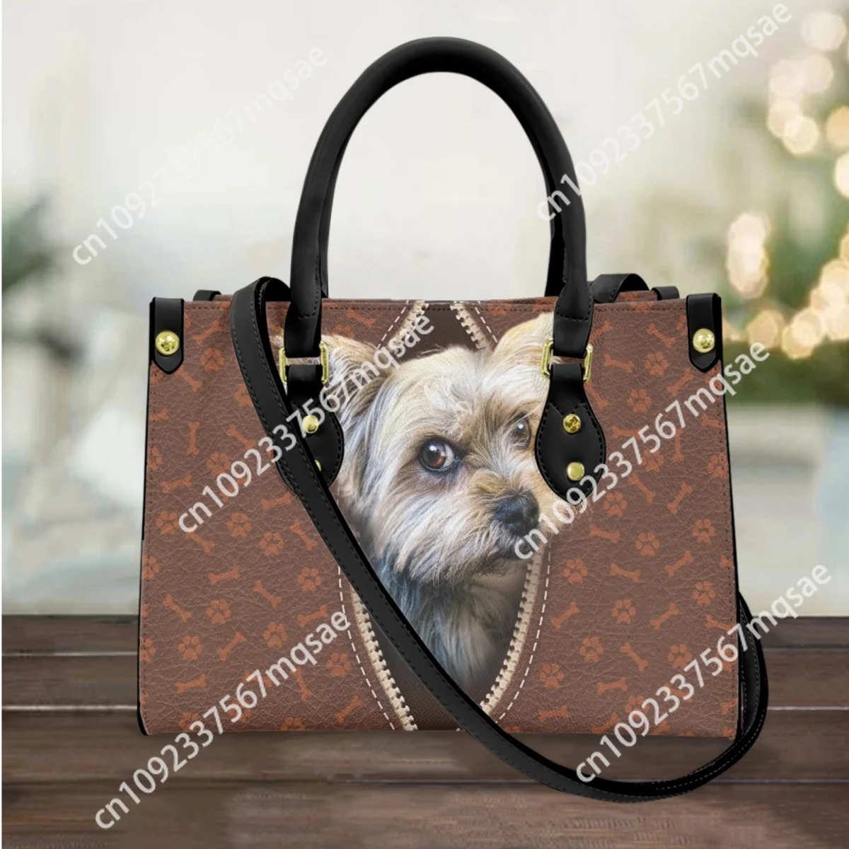 Yorkshire Terrier Brand Designer PU Leather Shoulder Bag Retro Casual Girl Commuter Party Clutch Bag Birthday Halloween Gift New